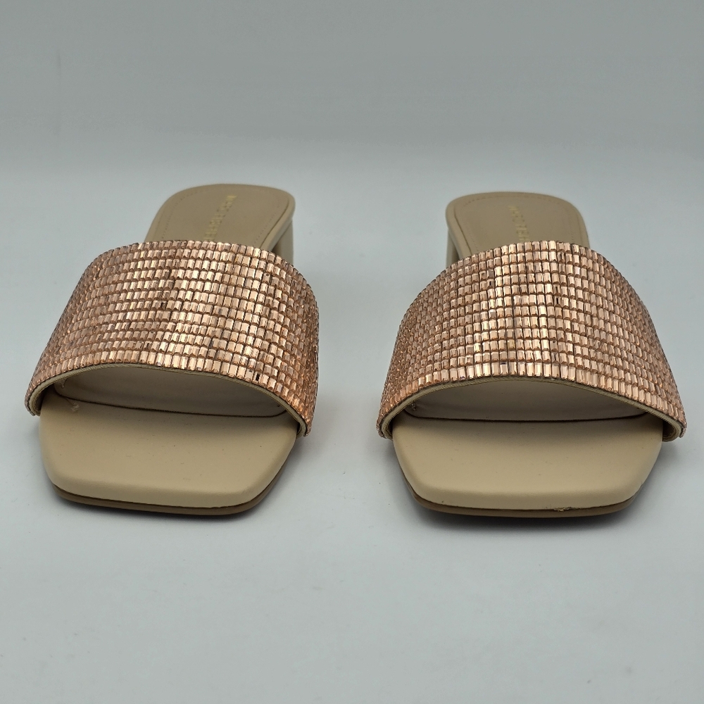 Marc Fisher Casaly Block Heel Slide Sandals, Light Beige/Rose Gold, Women's 8.5M - Picture 4 of 16
